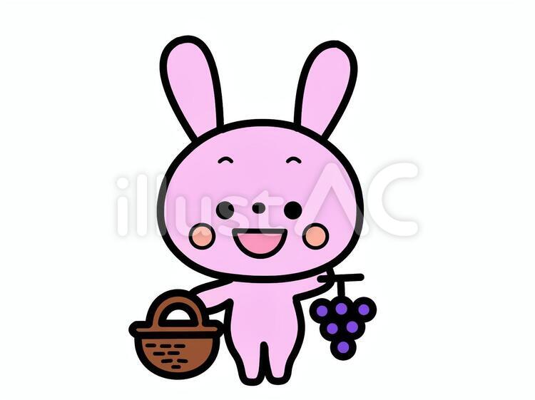 うさぎ　ブドウ　 うさぎ,動物,ブドウのイラスト素材