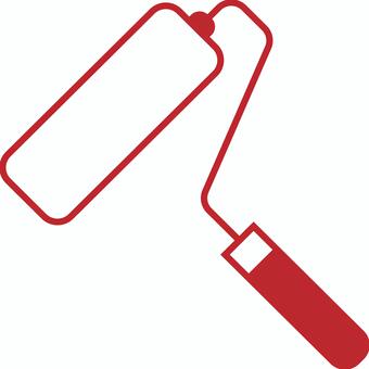 ペイントローラーのアイコン 赤 ペイントローラー,ペンキ,アイコン,リフォーム,塗装,ペイント,塗る,日曜大工,工作,ペインティングのイラスト素材