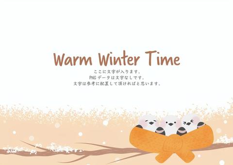 おしくらまんじゅうするシマエナガの背景 冬,背景,温活,防寒,暖かい,シマエナガ,鳥,動物,12月,1月のイラスト素材