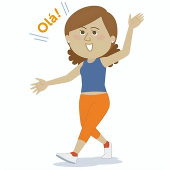Illustration, foreigner, female, south america, 