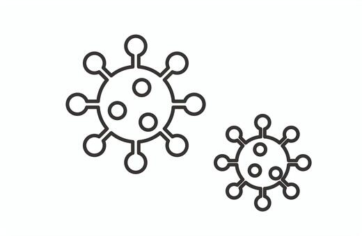 白いウイルスアイコン ウイルス,アイコン,風邪,食中毒,感染,感染症,飛沫感染,唾,咳,くしゃみのイラスト素材