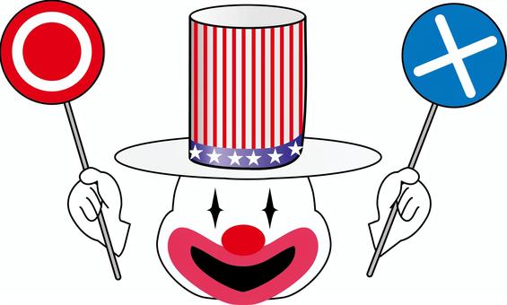 クイズピエロ クイズ,ピエロ,顔,キャラ,ゲーム,ハット,アメリカン,正解,不正解のイラスト素材