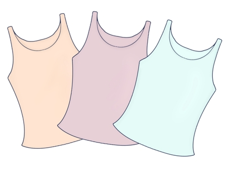 タンクトップ3枚セット 女性用,レディース,下着,肌着,衣類,タンクトップ,インナー,女性用インナー,無地,シンプルのイラスト素材