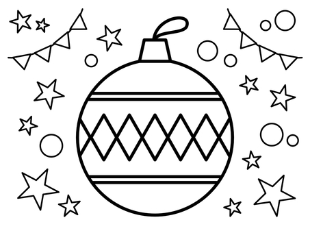 アーガイルオーナメントのぬりえ ぬりえ,オーナメント,アーガイル,ひし形,ガーランド,星,シンプル,工作,線画のイラスト素材