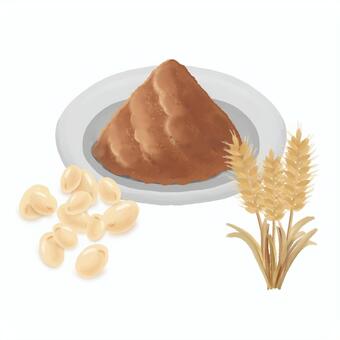 味噌セット（大豆、小麦） 味噌,大豆,小麦,セット,麹,発酵食品,調味料,味噌汁,米味噌,麦味噌のイラスト素材