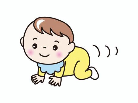 赤ちゃん(ハイハイ） 人物,赤ちゃん,ハイハイ,ベビー,かわいいのイラスト素材