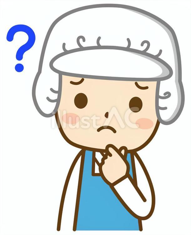 疑問を持つ調理員の男性 調理員,調理師,調理スタッフのイラスト素材