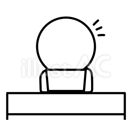 二頭身の白い人がお知らせに気づいた