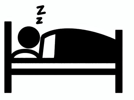 仰向け睡眠ピクトグラム 仰向け,睡眠,熟睡,スヤスヤ,昼寝,ピクトグラム,シルエット,モノクロ,白黒,ベッドのイラスト素材