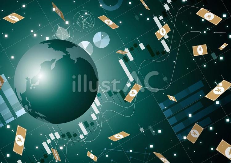 かっこいい世界のビジネスと経済の背景素材 ビジネス,世界,お金のイラスト素材