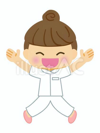 白衣の女性 万歳