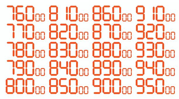 5 digital numbers for displaying points on an automatic mahjong table, mahjong, score, point display, JPG and PNG