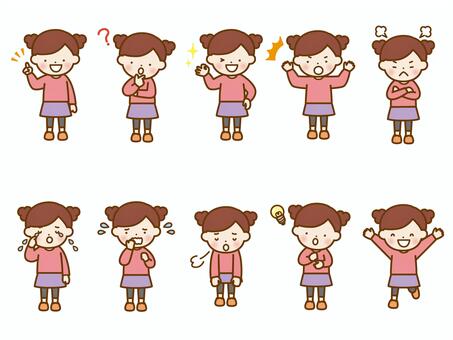 Illustration, people, girl, primary school students, 