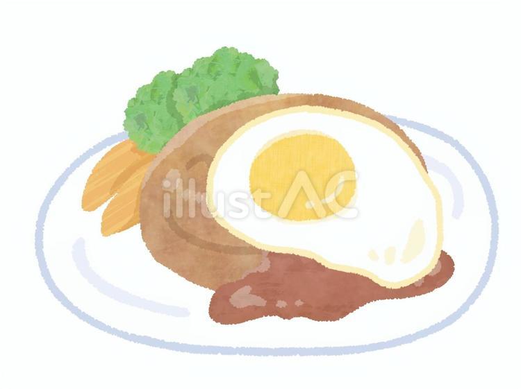 目玉焼き乗せハンバーグ ハンバーグ,目玉焼き,卵のイラスト素材