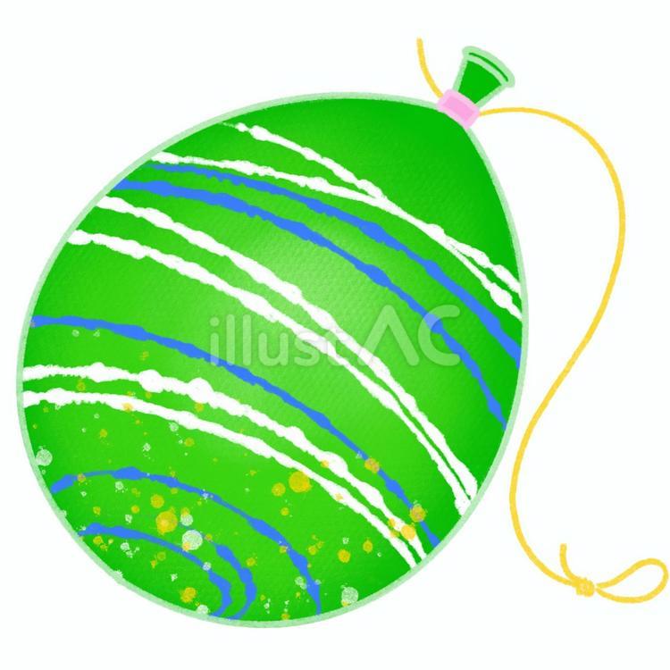 縁日の水風船（緑） 水風船,ヨーヨー,夏のイラスト素材