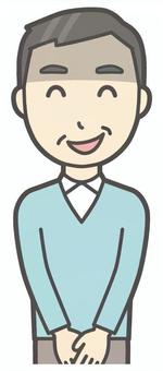 ニット中年男性-281-バスト  ニット中年男性-281-バスト 悪人,おじさん,男性,中年,お父さん,パパ,シニア,ミドルエイジ,人物,かわいいのイラスト素材