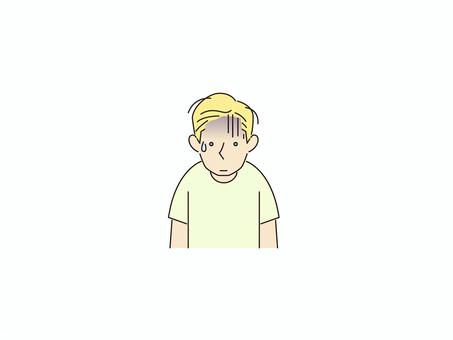 ドン引きする男性金髪外国人 戸惑い,困惑,引く,拒絶,ショック,カラー,金髪,外国人,白人,ブロンドヘアのイラスト素材