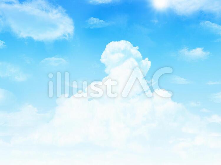 夏用青空と入道雲の背景イラスト No 1590 無料イラストなら イラストac
