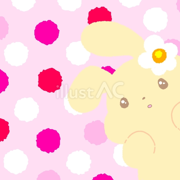 ひょこっと覗いてるうさぎさん うさぎ,兎,お花のイラスト素材