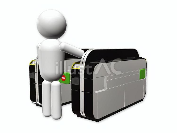 自動改札機　通れませーん 自動改札機,利用停止,改札のイラスト素材