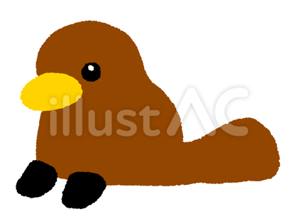 座るカモノハシ