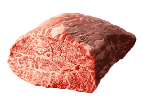 牛肉5 牛肉,肉,生肉,生,ステーキ,ビーフ,霜降り,断面,食べ物,ブロック肉のイラスト素材