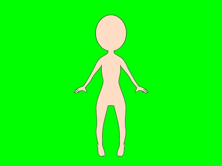 組みキャラ:体型1‐普通色 ファンタジー,組み立て,3等身,2次元,体のイラスト素材