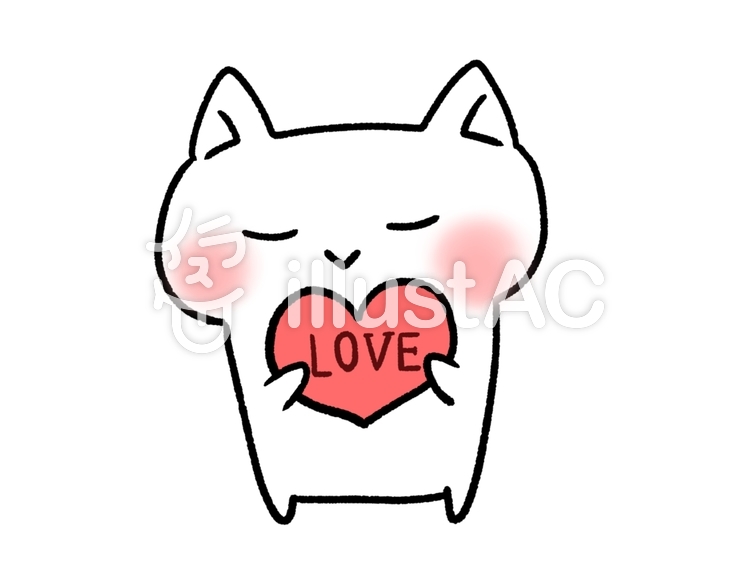 ハートを持った猫 ハート,猫,バレンタインのイラスト素材