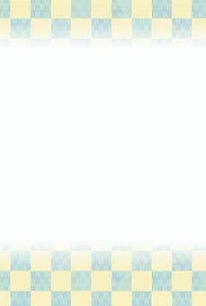 可愛い和柄のポストカード（縦） 和柄,葉書,余白,縦,緑,ポストカード,フレーム,市松,矢絣,壁紙のイラスト素材
