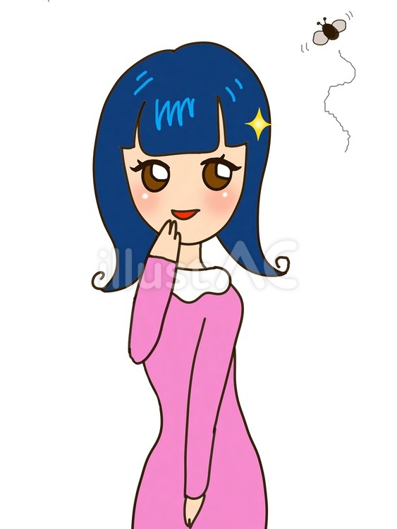 虫も殺さぬような顔の女性 女性,可愛い,可憐のイラスト素材