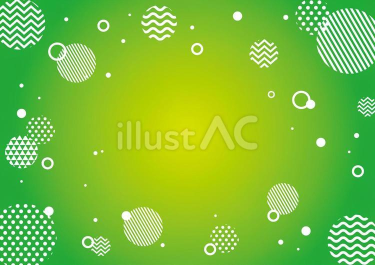 可愛い模様の円と緑色の背景素材 円,ドット,ラインのイラスト素材