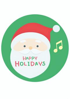 サンタクロースの円形ラベル サンタクロース,クリスマス,冬,ひげ,タイトル,見出し,帽子,おじいさん,ハッピー,ホリデーのイラスト素材