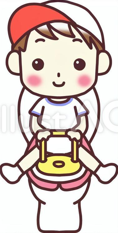 【男子体操着】正面_トイトレ 全身,人物,男性のイラスト素材