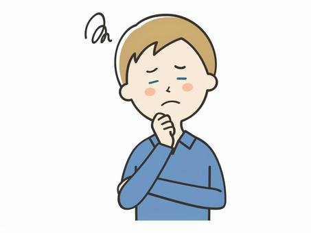 悩む白人男性 悩む白人男性 悩む,困る,男性,外国人,白人,不安,考える,心配,わからない,不満のイラスト素材