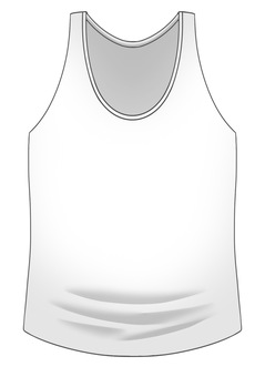 シンプルなタンクトップ(白) タンクトップ,服,衣類,ファッション,インナー,肌着,白,無地,イラスト,手描きのイラスト素材