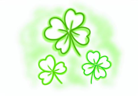 Illustration, clover, four leaves, three leaves, JPG and PNG