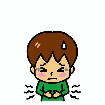 男の子　腹痛 腹痛,子供,胃痛,病気,痛み,症状,食あたり,食中毒,お腹,さしこみのイラスト素材