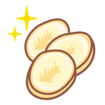 スライス生姜 生姜,スライス,カット,３枚,野菜,キラキラのイラスト素材