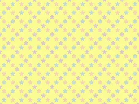 パステルカラーの春のフラワーチェック柄 桜,桃,花,花柄,シルエット,シームレス,繰り返し,チェック柄,タータンチェック,斜めチェックのイラスト素材