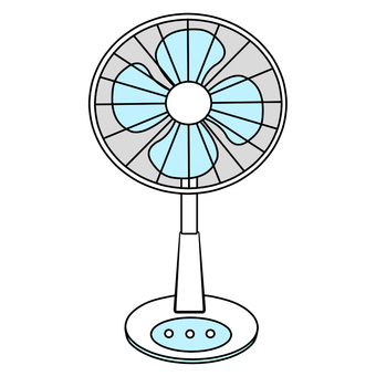 扇風機 扇風機,手描き,シンプル,アイコン,ワンポイント,挿絵,白背景,背景透過のイラスト素材