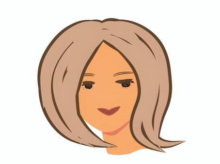 ヘアスタイル 女性,ヘアスタイル,髪色,モカ,ブラウン,顔,ショートヘア,オリジナル,クール,イラストのイラスト素材