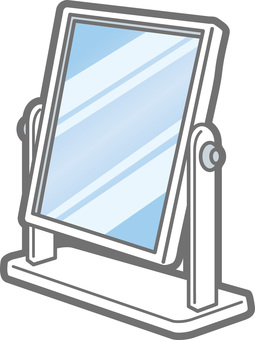 Illustration, desk mirror, zhuo on the mirror, makeup mirror, 