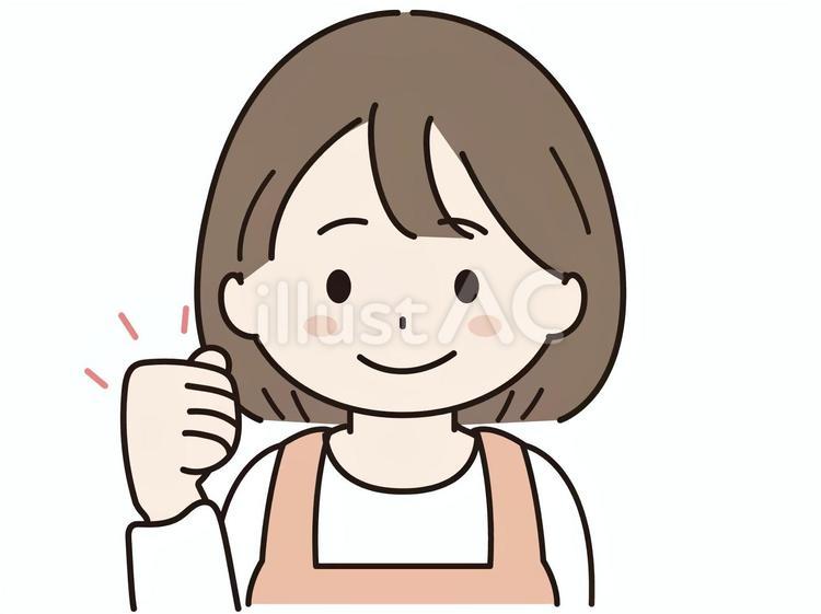 やる気な主婦さん 主婦,やる気,元気のイラスト素材