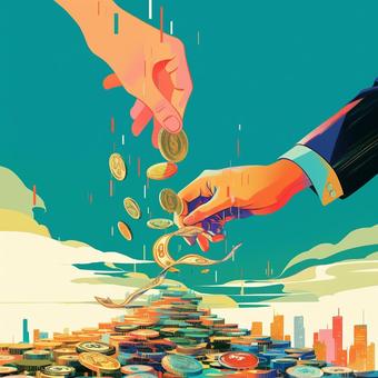 お金が積み上がる風景 お金が積み上がる風景 ビジネス,投資,お金のイラスト素材