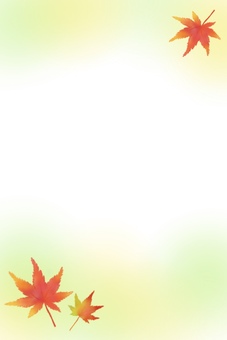 もみじとやさしい黄緑の背景 秋,紅葉,もみじ,背景,水彩,淡い,グリーン,緑,黄色,オレンジのイラスト素材