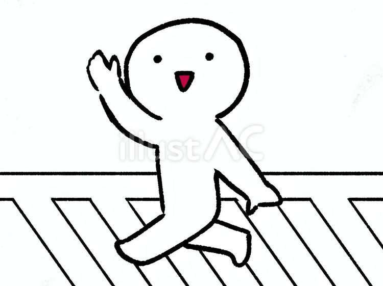 横断歩道を渡る人 人,道,横断歩道のイラスト素材