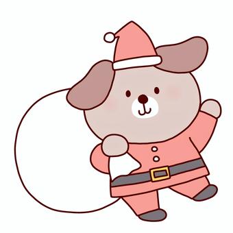 いぬサンタクロース サンタクロース,犬,クリスマス,動物,服,帽子,冬,線画,可愛い,ゆるいのイラスト素材