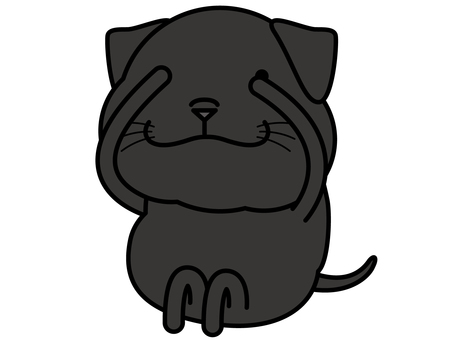 黒ラブラドールさん チラ見 チラ見,覗き見,ラブラドール,ラブラドールレトリバー,黒,恐る恐る,キャラクター,犬,動物,哺乳類のイラスト素材