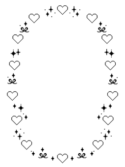 黒ドットのリボンきらハート飾りフレーム フレーム,円,リボン,ハート,キラキラ,黒,シルエット,ドット,楕円,縦のイラスト素材