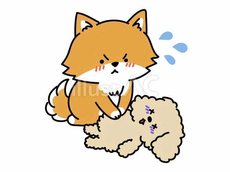 心臓マッサージをする柴犬さんと心肺停止 心臓マッサージ,心肺停止,心肺蘇生術のイラスト素材
